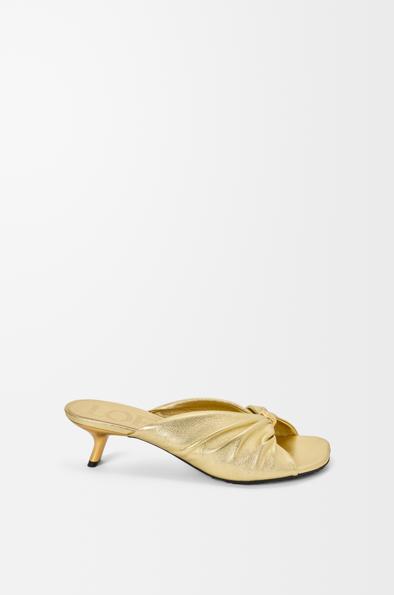 LOEWE Pebble Soft slide in laminated lambskin Gold