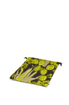 LOEWE Cactus drawstring pouch in canvas and calfskin Green