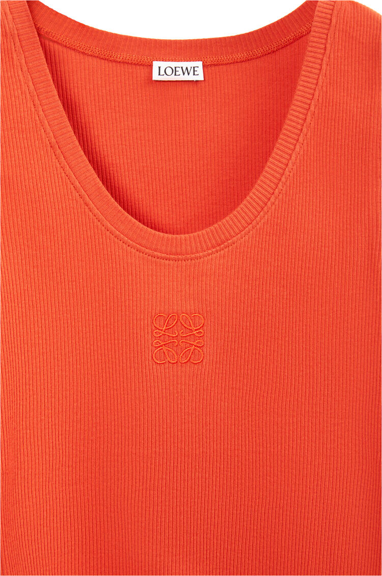 LOEWE Anagram tank top in cotton Bright Orange
