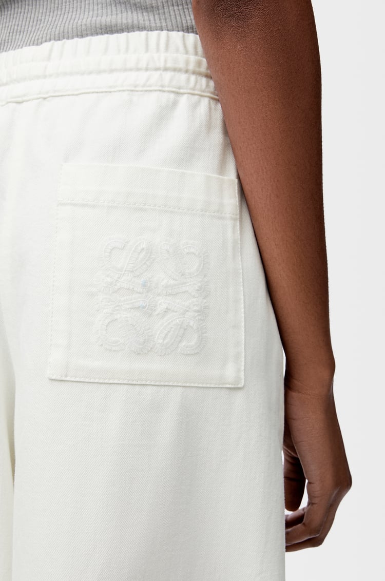 LOEWE Pantalón cropped en denim Blanco