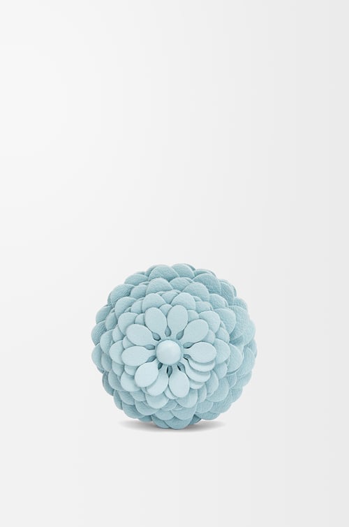 LOEWE Stud flower in calfskin Crystal Blue