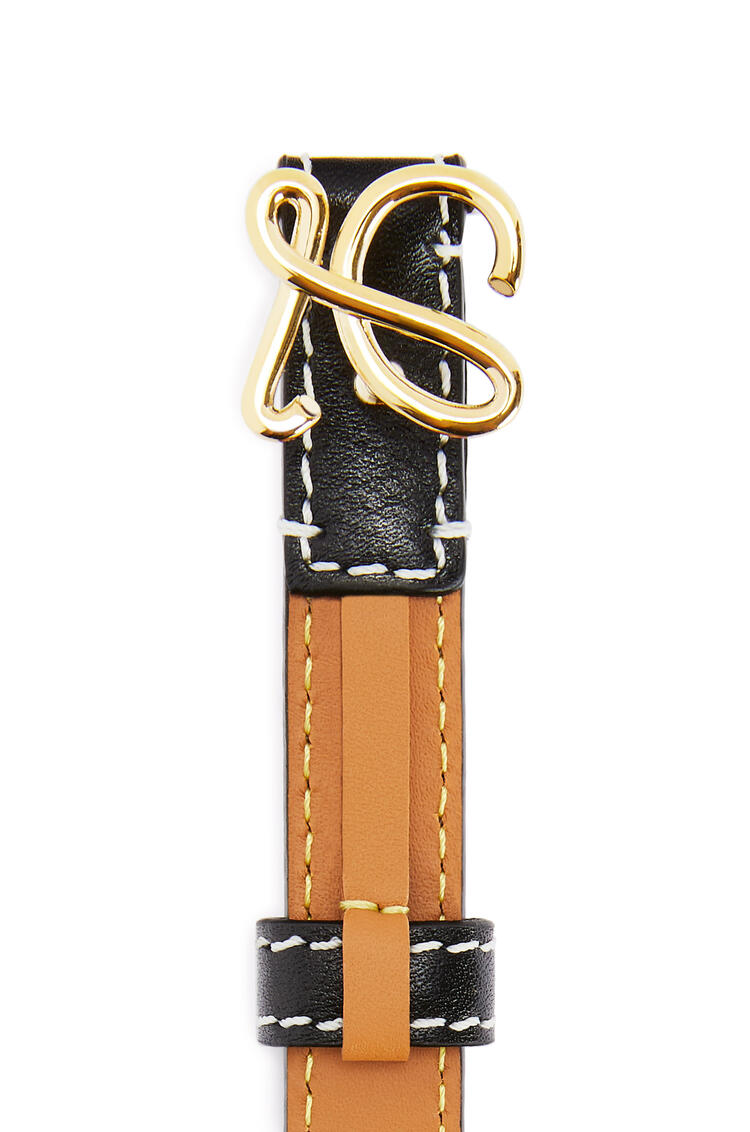 LOEWE Cinturón en piel de ternera lisa Negro/Oro