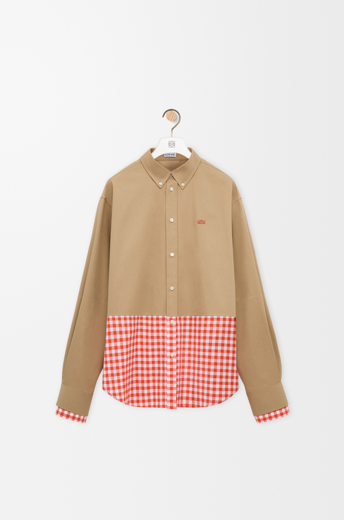LOEWE Hemd aus Baumwoll-Twill und Popeline Beige