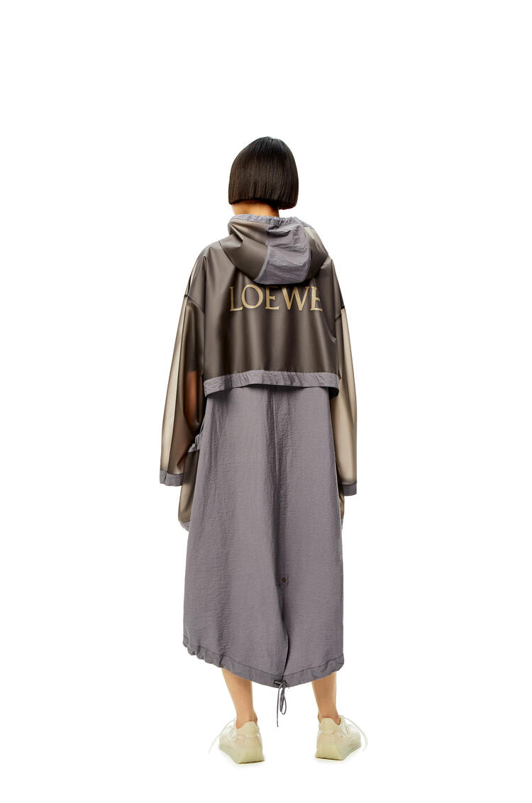 LOEWE Long hooded parka in cotton and polyamide Stone Grey pdp_rd