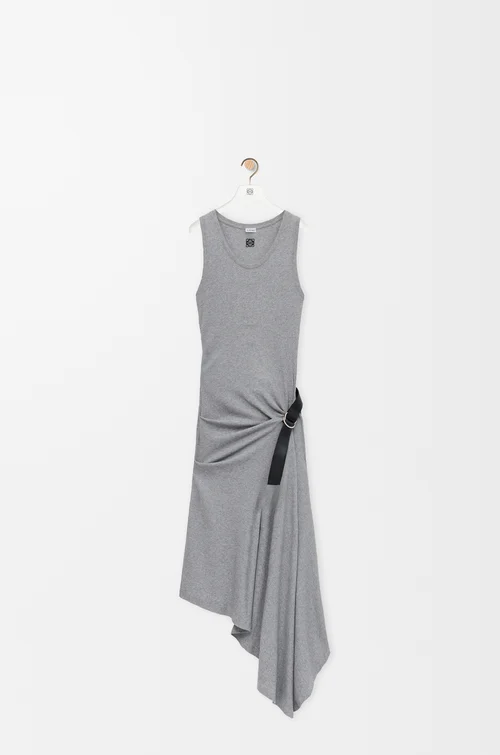 LOEWE 弹性棉质背心连衣裙 混合灰色