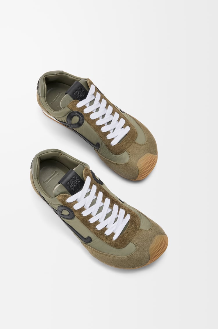 LOEWE Ballet Runner 2.0 in nylon and calfskin Light Khaki/Black/White