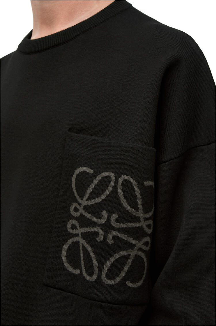 LOEWE 애너그램 포켓 스웨터 - 코튼 & 비스코스 블랙