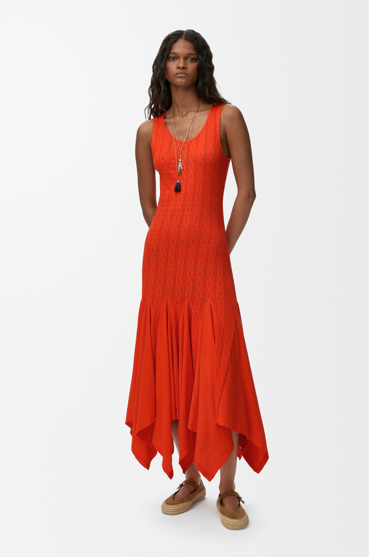 LOEWE Abito a canotta in cotone Arancione