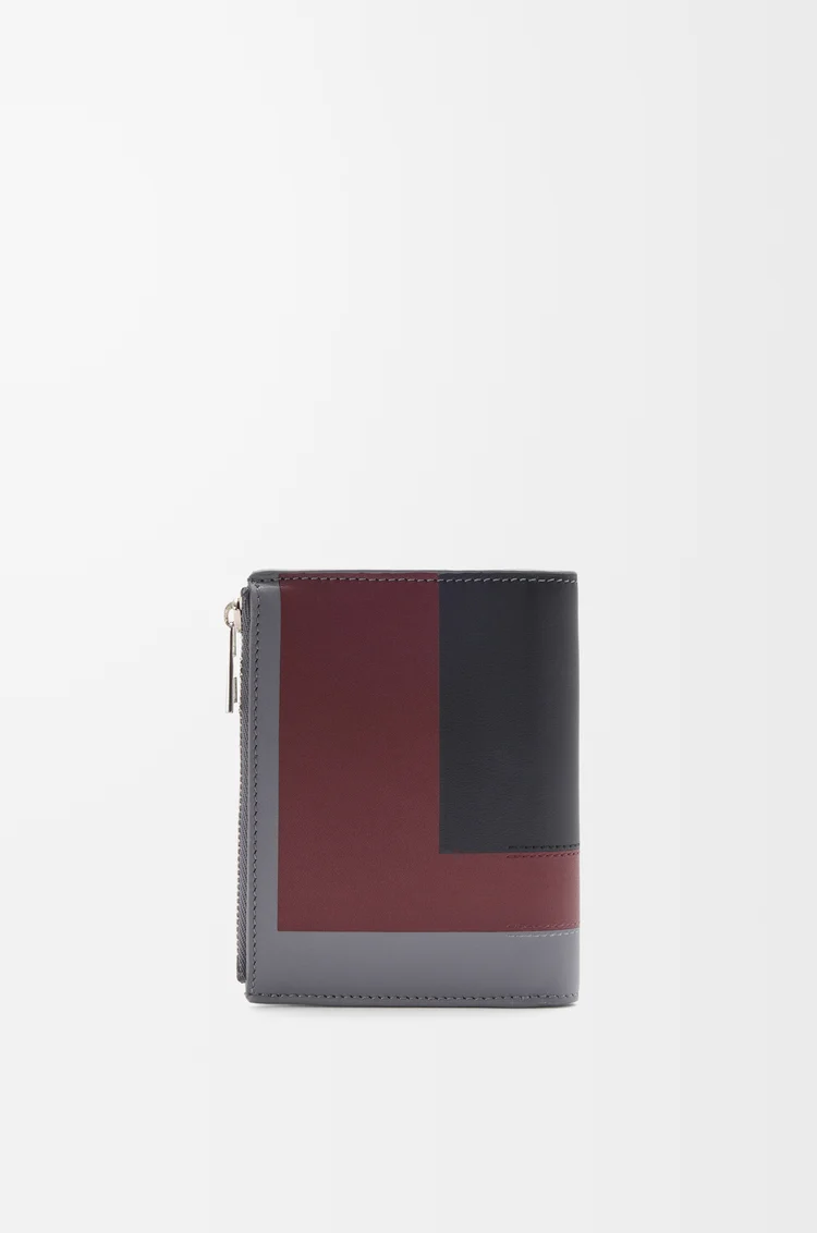 LOEWE Schlanke kompakte Brieftasche aus Nappa-Kalbsleder Ardesia/Tiefes Rubinrot
