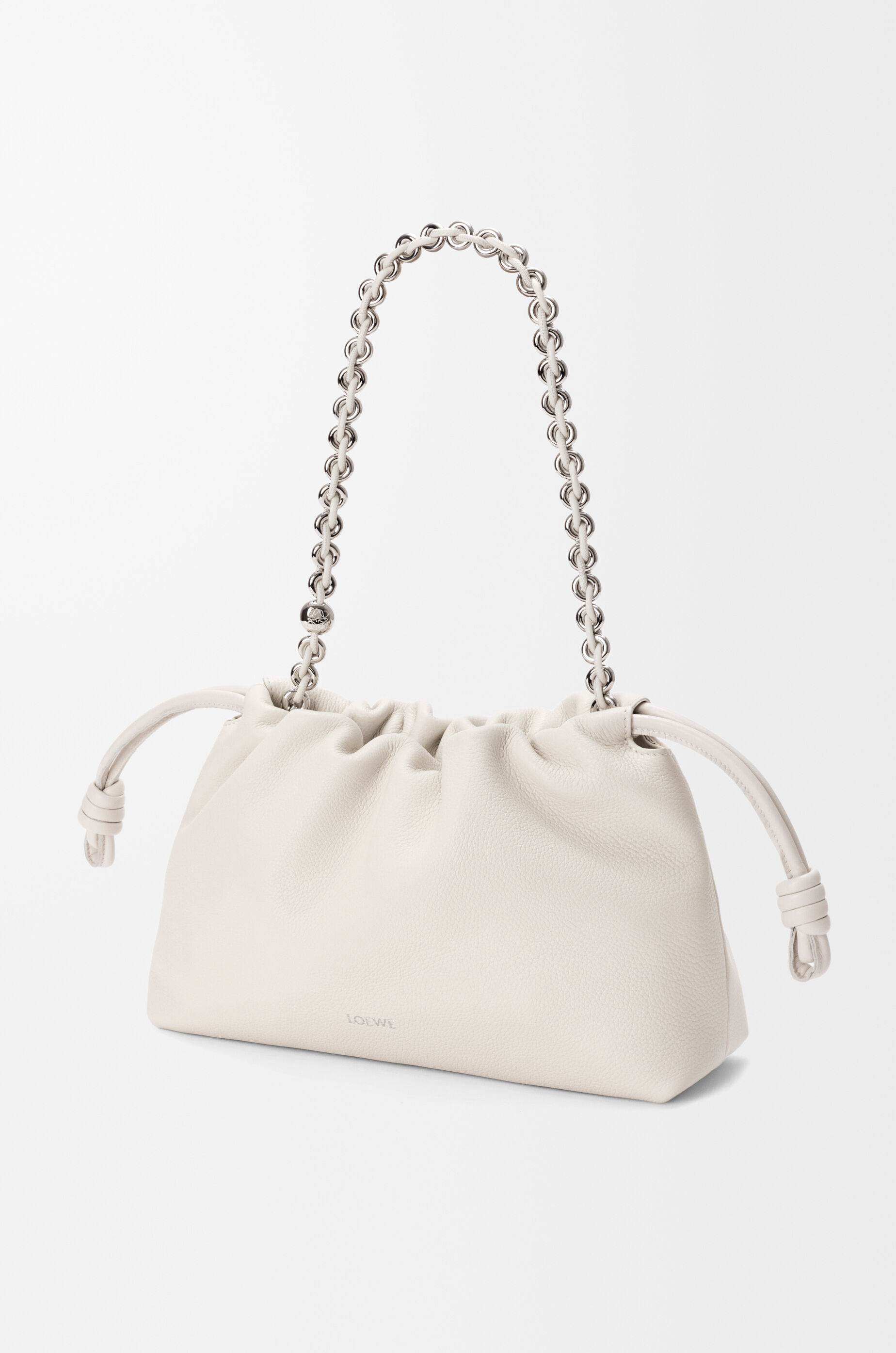 Medium Flamenco purse in fine grained calfskin White - LOEWE USA