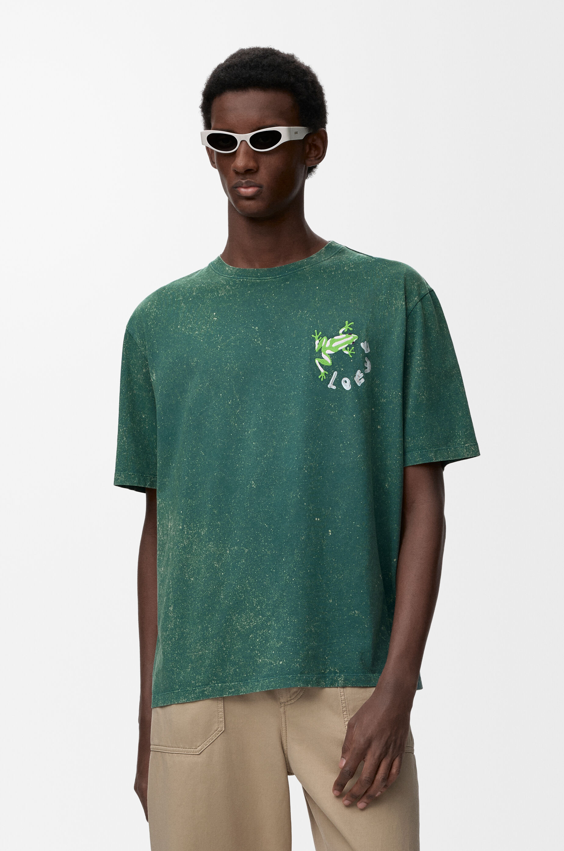 Loose fit T-shirt in cotton Green - LOEWE USA Official Website
