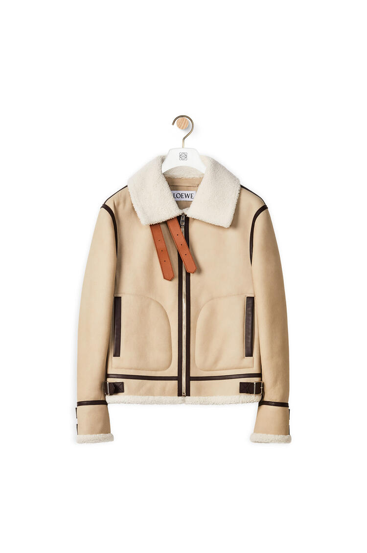 LOEWE Aviator jacket in shearling Soft White/Brown/Tan