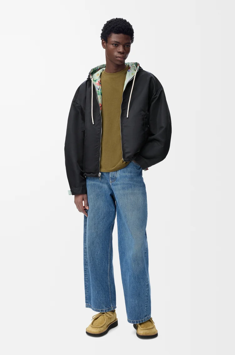 LOEWE 후드 재킷 - 폴리에스터 & 실크 그린/레드