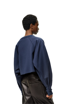 LOEWE Anagram cropped sweatshirt in cotton Vintage Blue