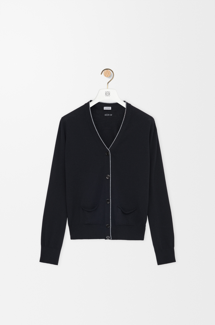 LOEWE カーディガン（ウール） ネイビーブルー/グレー