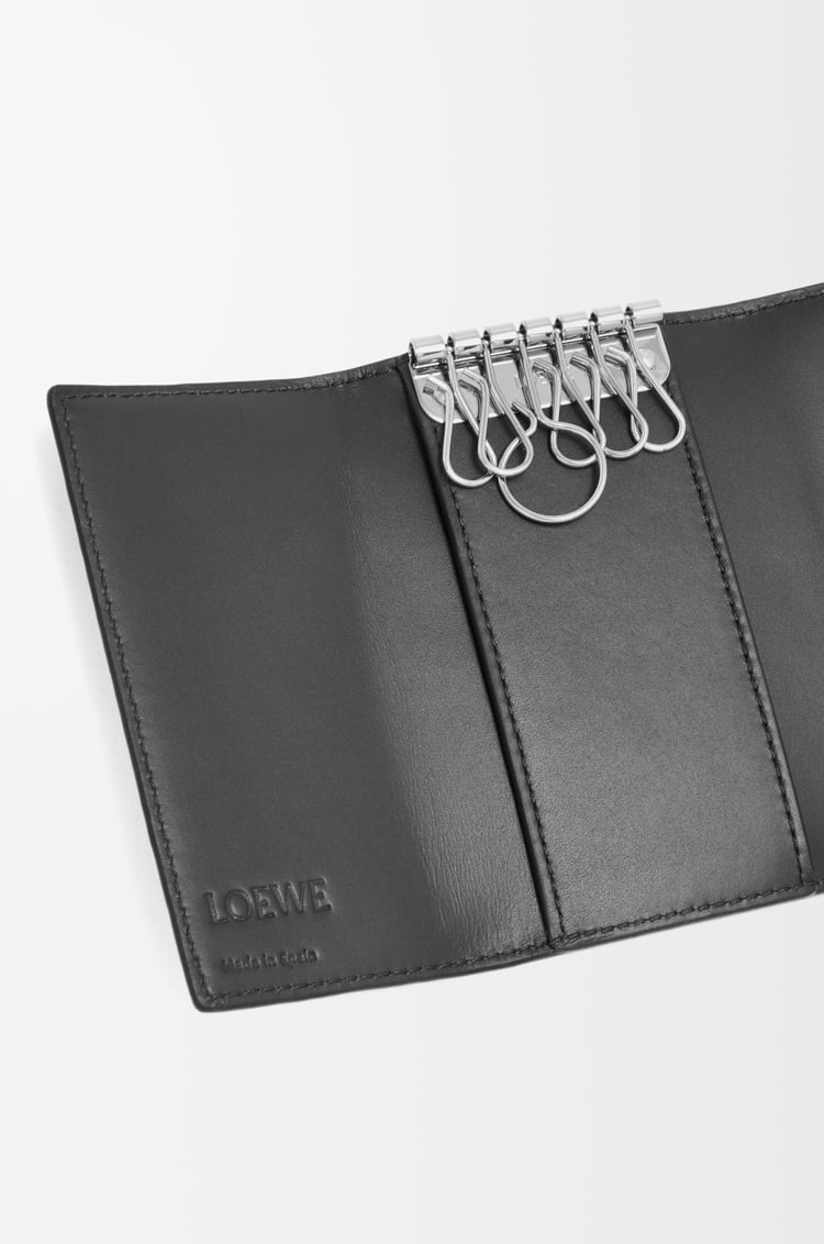 LOEWE Key case in soft grained calfskin Black