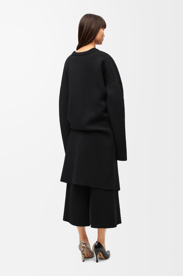 LOEWE Draped coat in wool blend Black
