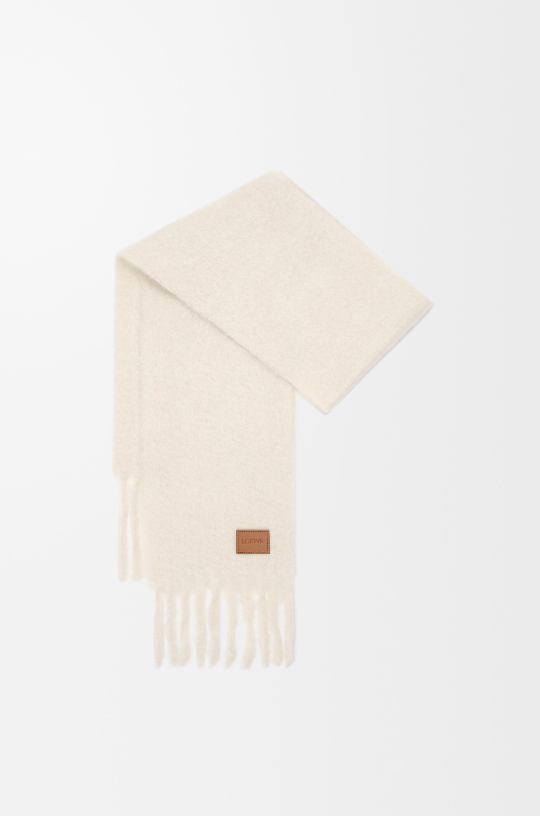 Scarf in mohair and wool blend White - LOEWE