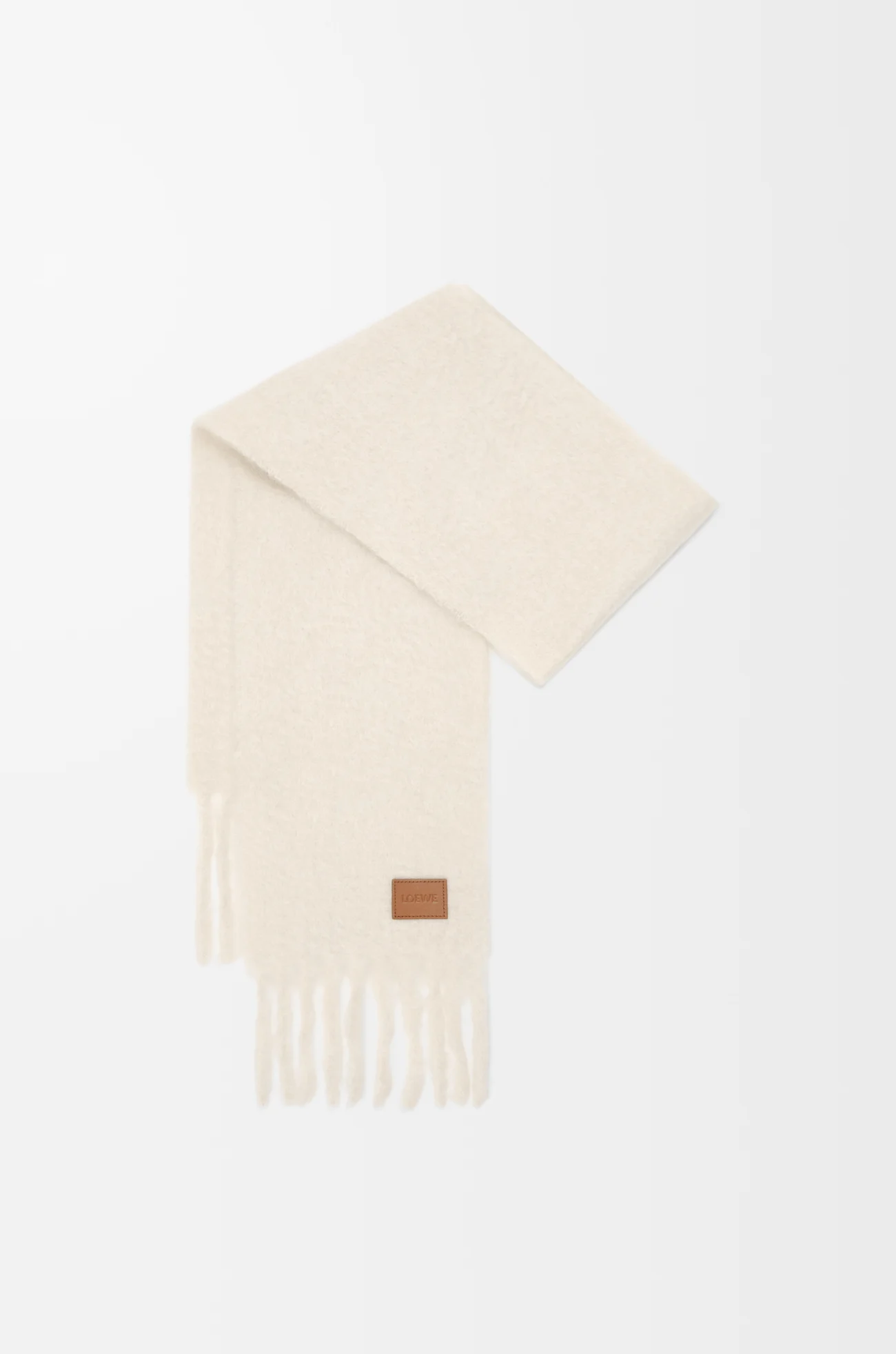 LOEWE Scarf in mohair and wool blend White
