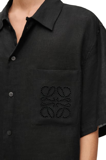 LOEWE Short sleeve shirt in linen Black plp_rd