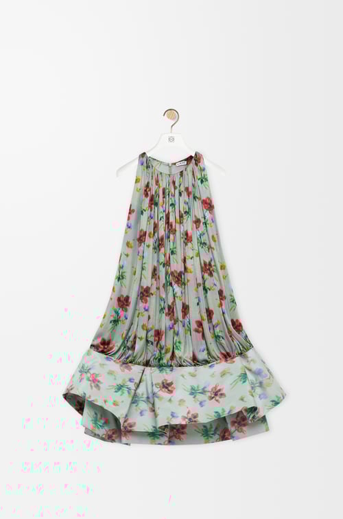 LOEWE Vestido Flamenco en viscosa Verde/Rojo