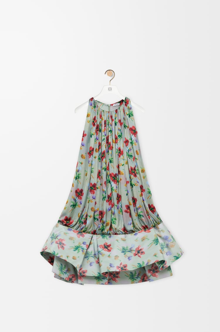 LOEWE Flamenco dress in viscose Green/Red