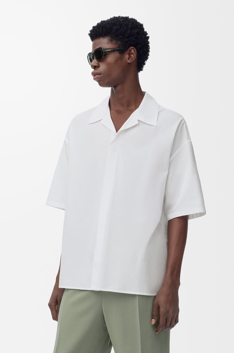 LOEWE Camisa de manga corta en algodón Blanco