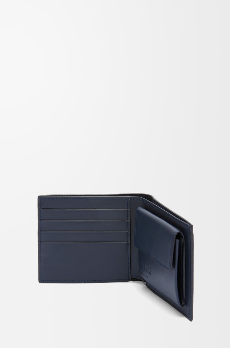 LOEWE Bifold coin wallet in soft grained calfskin Deep Navy