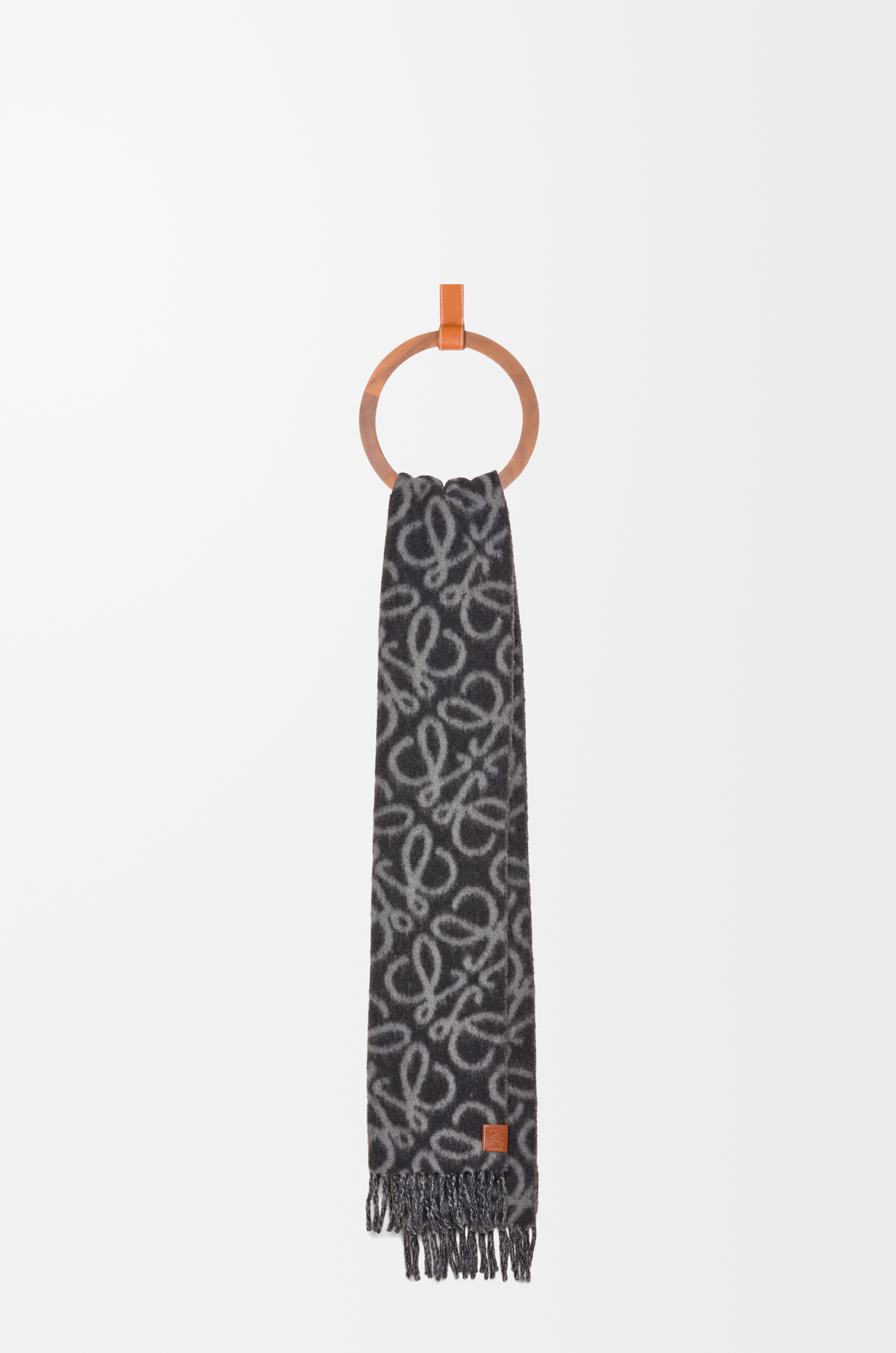 LOEWE Anagram scarf in alpaca and wool blend Black/Grey