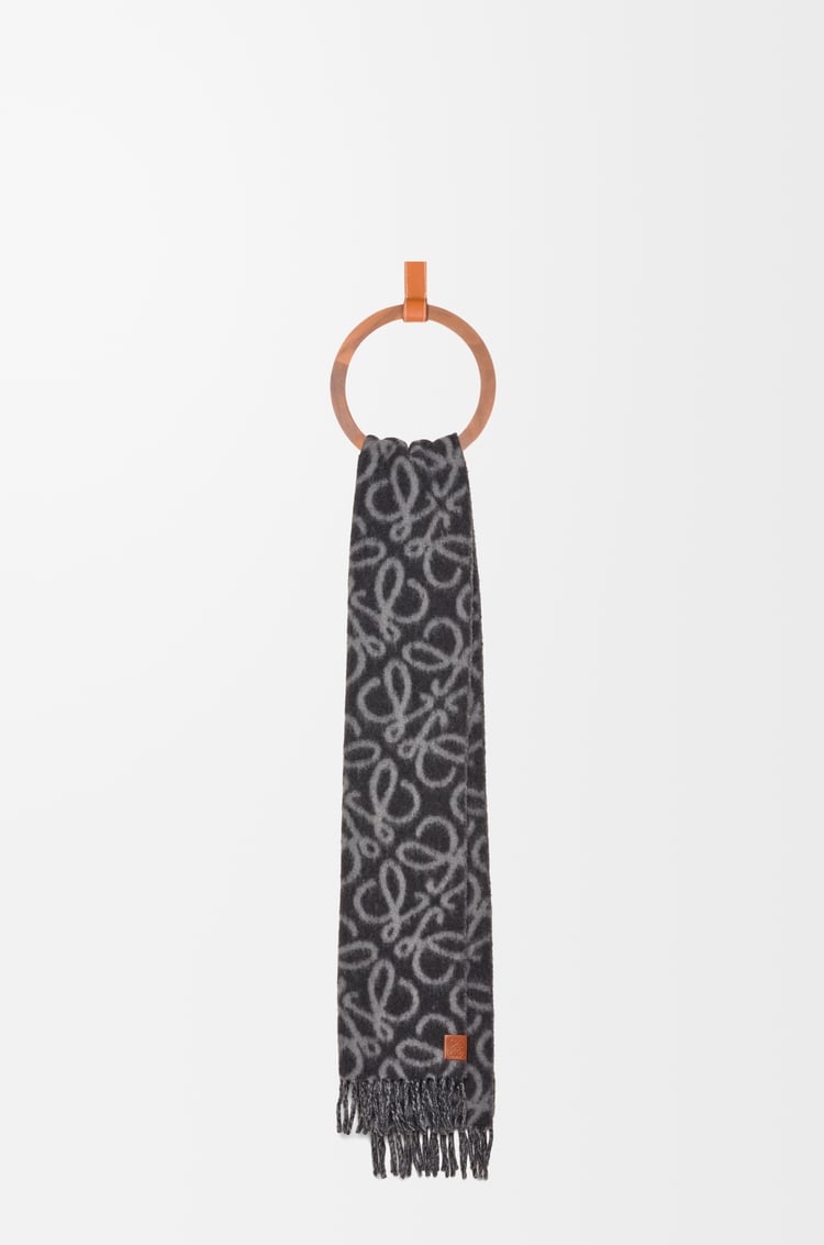 LOEWE Anagram scarf in alpaca and wool Black/Grey
