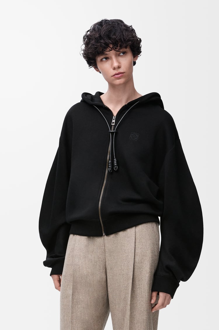 LOEWE Sudadera Flamenco con capucha en mezcla de algodón Negro