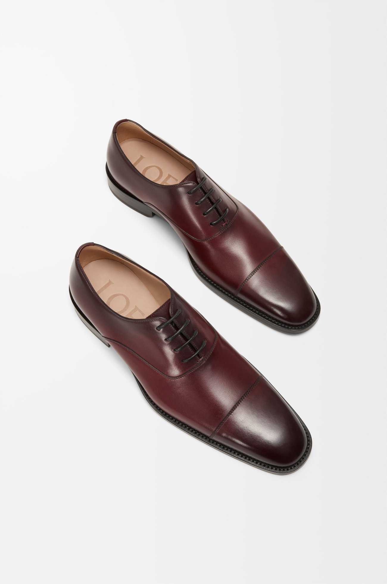 LOEWE LOEWE Crown Oxford in brushed calfskin Burgundy plp_rd