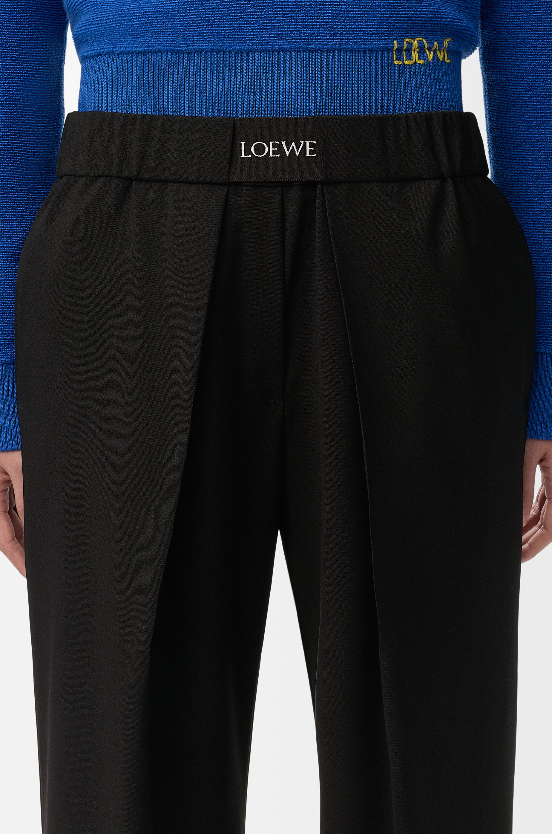 Elasticated trousers in wool Black - LOEWE USA Official Website