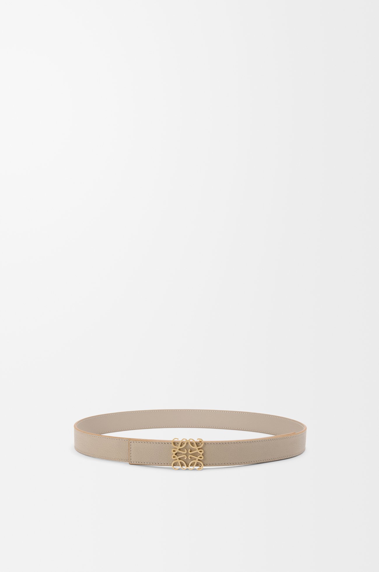 LOEWE Cinturón reversible Anagram en piel de ternera Arcilla/Dorado