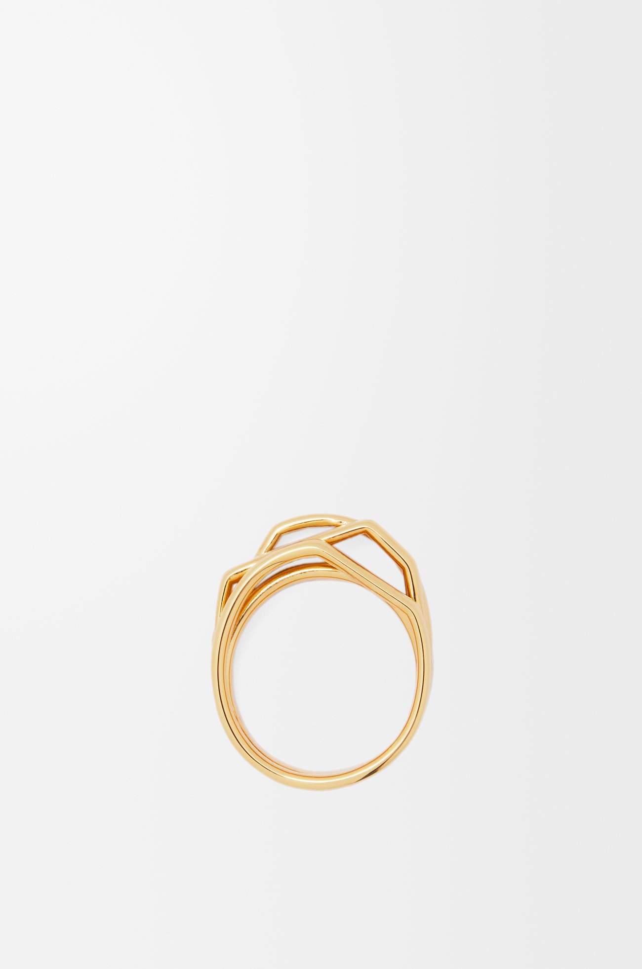 LOEWE Stacked ring in sterling silver and enamel Gold/Ivory