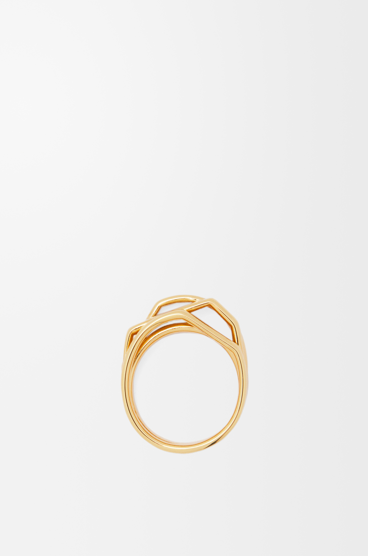 LOEWE Stacked ring in sterling silver and enamel Gold/Ivory