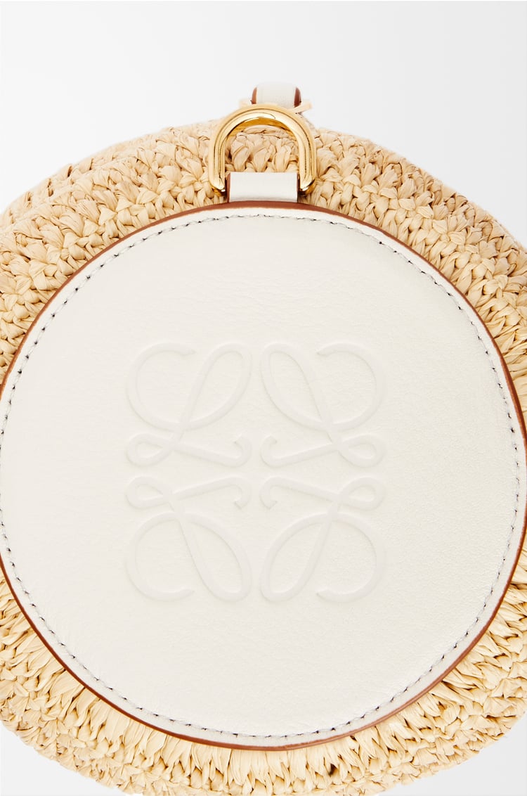 LOEWE Bracelet pouch in raffia and calfskin Natural/Soft White