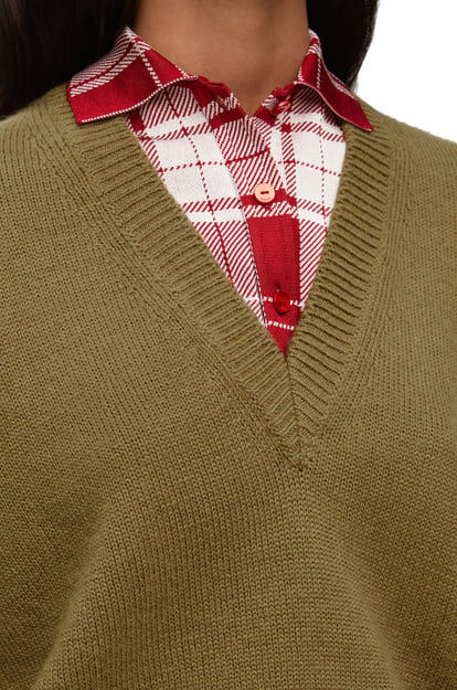 LOEWE Trompe l'oeil sweater in wool and silk Green/Red plp_rd