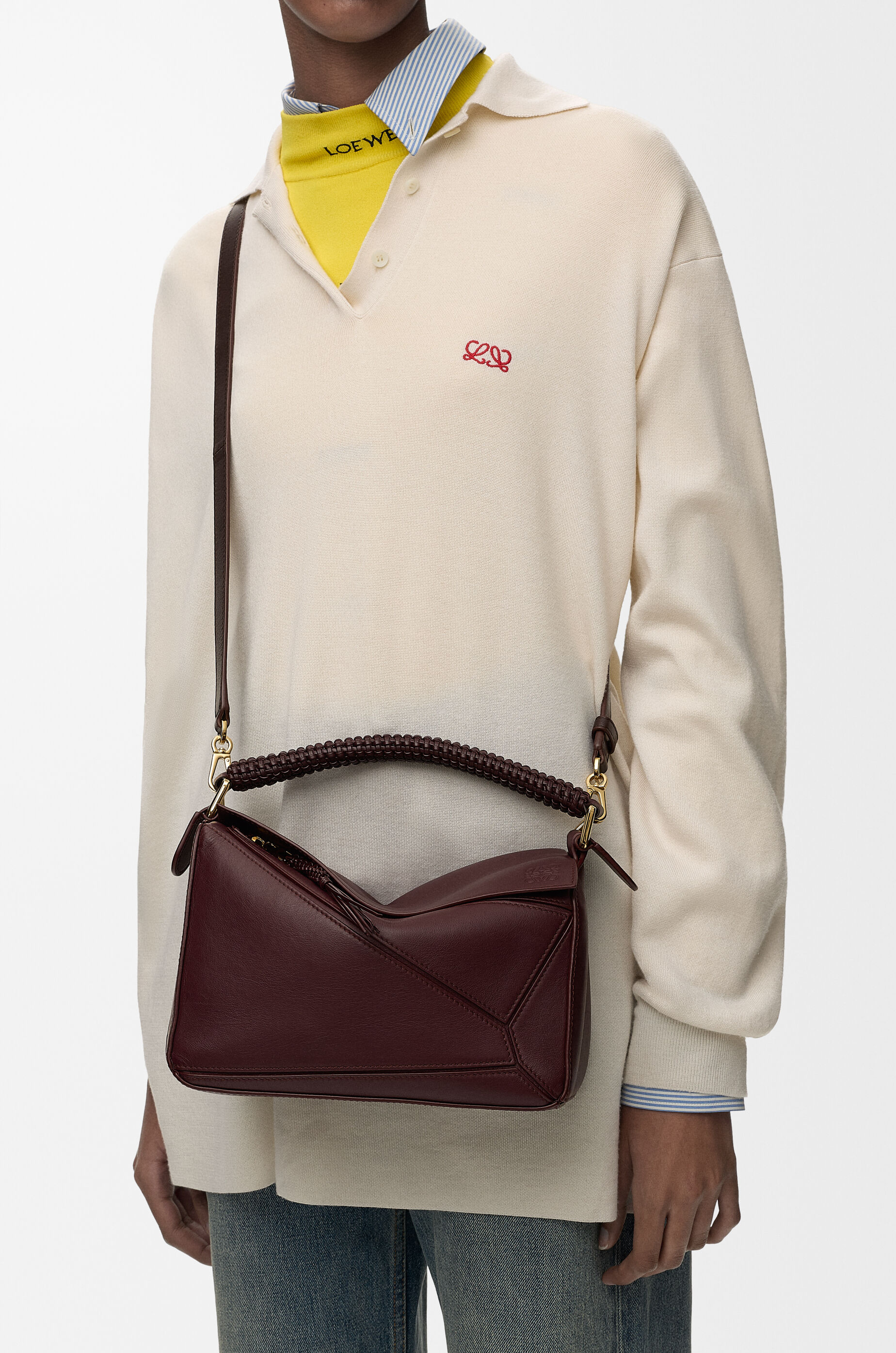 Small Puzzle bag in smooth calfskin and nappa lambskin Red - LOEWE