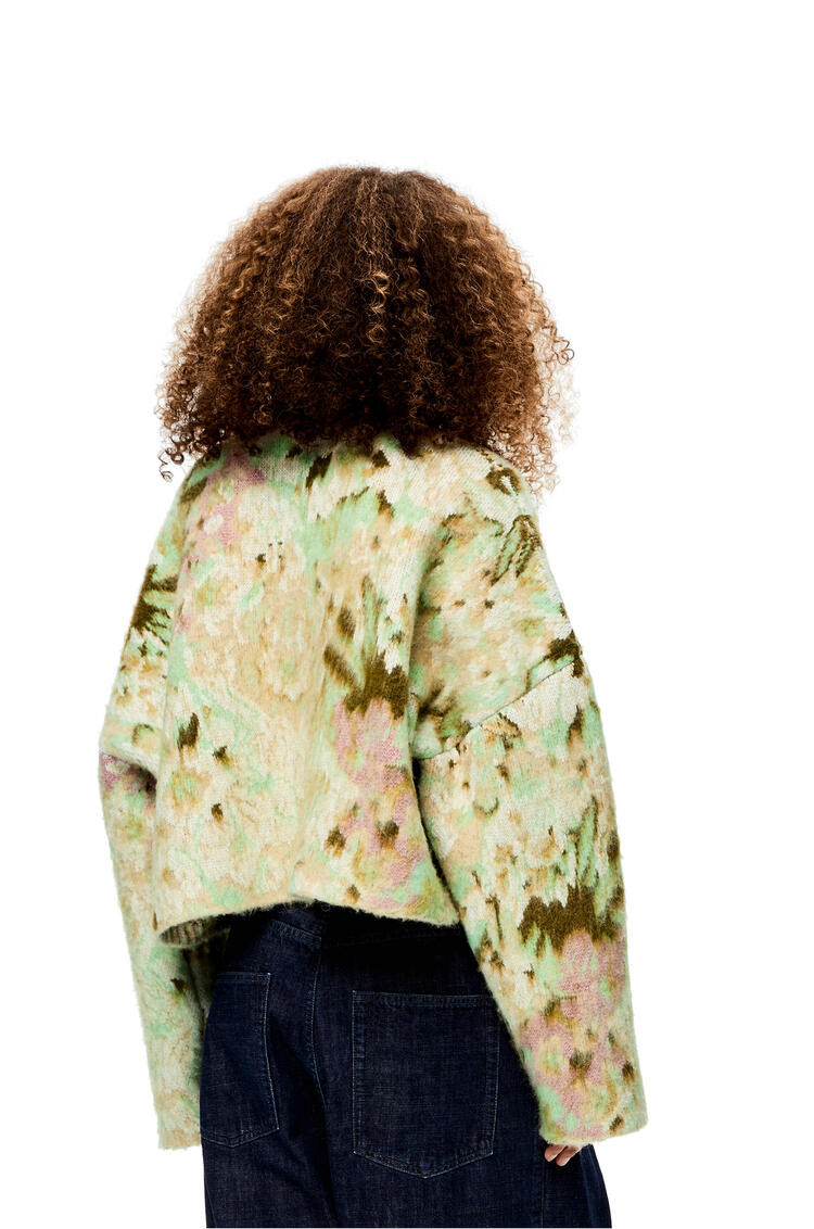 LOEWE Chihiro jacquard sweater in wool and mohair Green Multitone pdp_rd