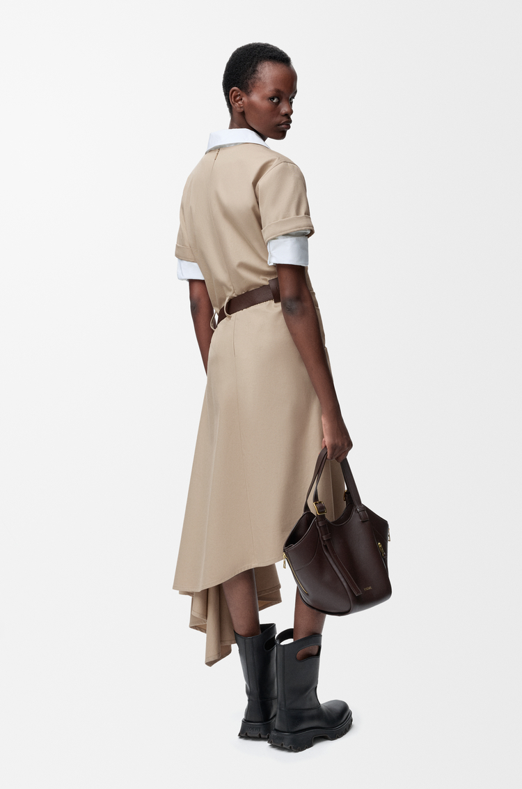 LOEWE 棉质和丝绸腰带连衣裙 米色