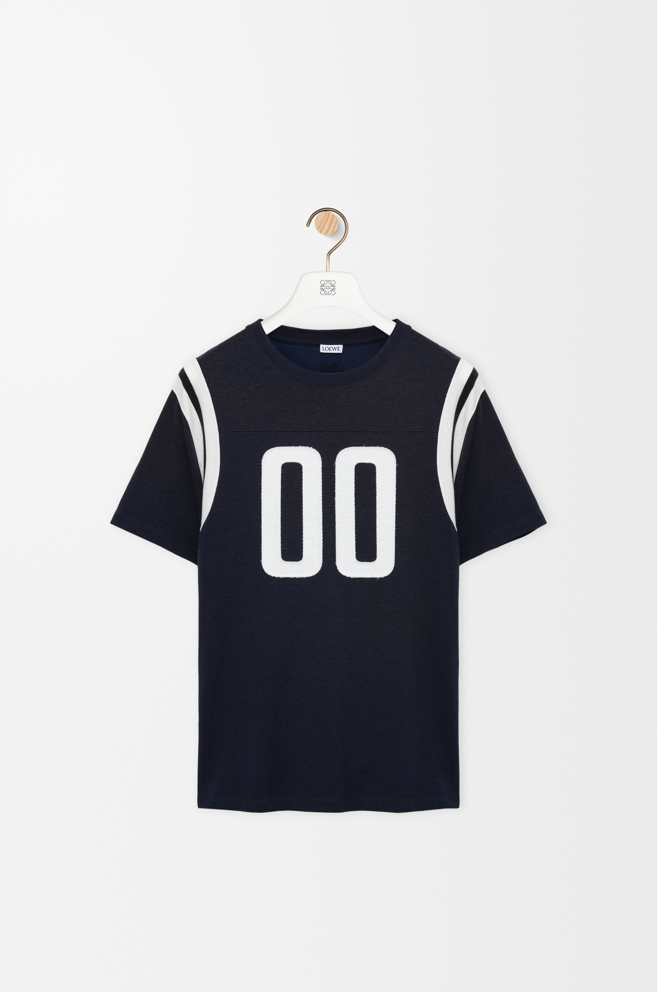 LOEWE T-Shirt aus Baumwolle und Viskose mit normaler Passform Dunkles Marineblau