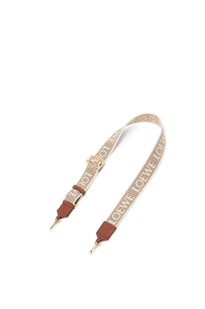 LOEWE Anagram strap in jacquard and calfskin 自然色/棕褐色 plp_rd
