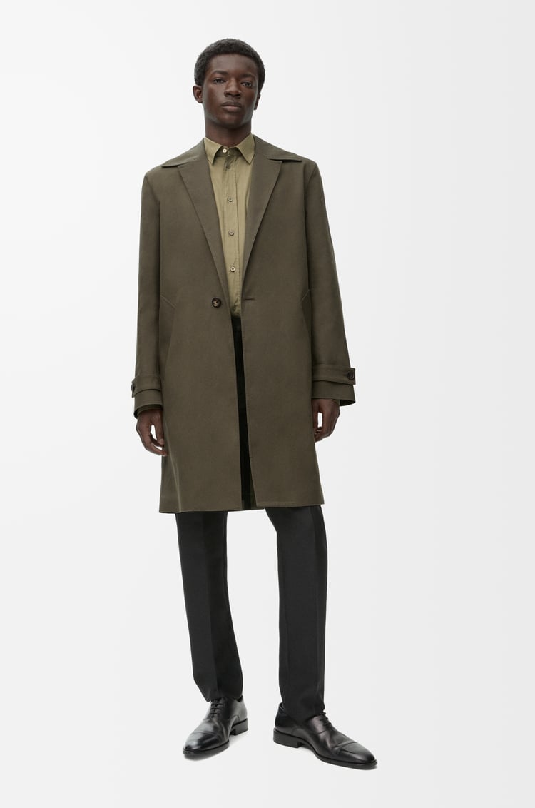 LOEWE Abrigo en algodón Verde Caqui