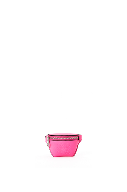 LOEWE Brand coin purse bracelet in classic calfskin Neon Pink