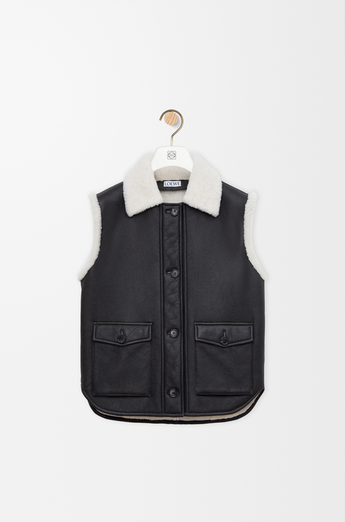 LOEWE Chaleco en lana de oveja Negro