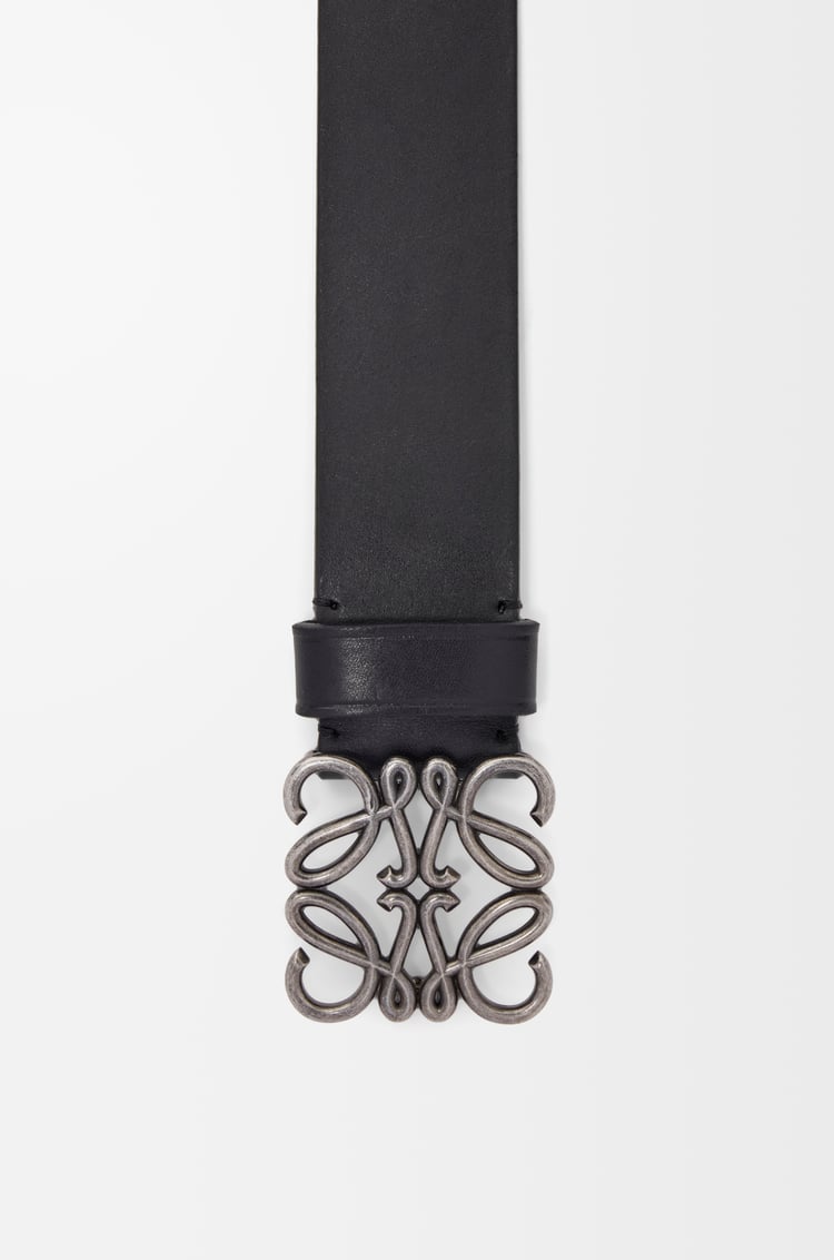 LOEWE Chunky Anagram belt in calfskin Black/Vintage Palladium