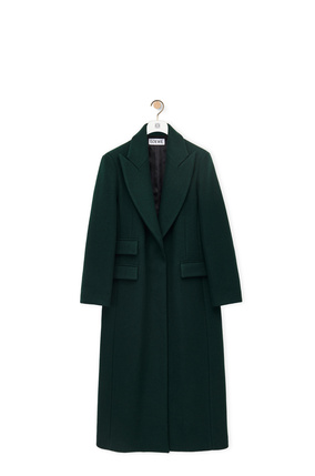 LOEWE Single breasted coat in wool and cashmere Forest Green
