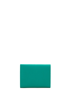 LOEWE Anagram trifold wallet in pebble grain calfskin Emerald Green