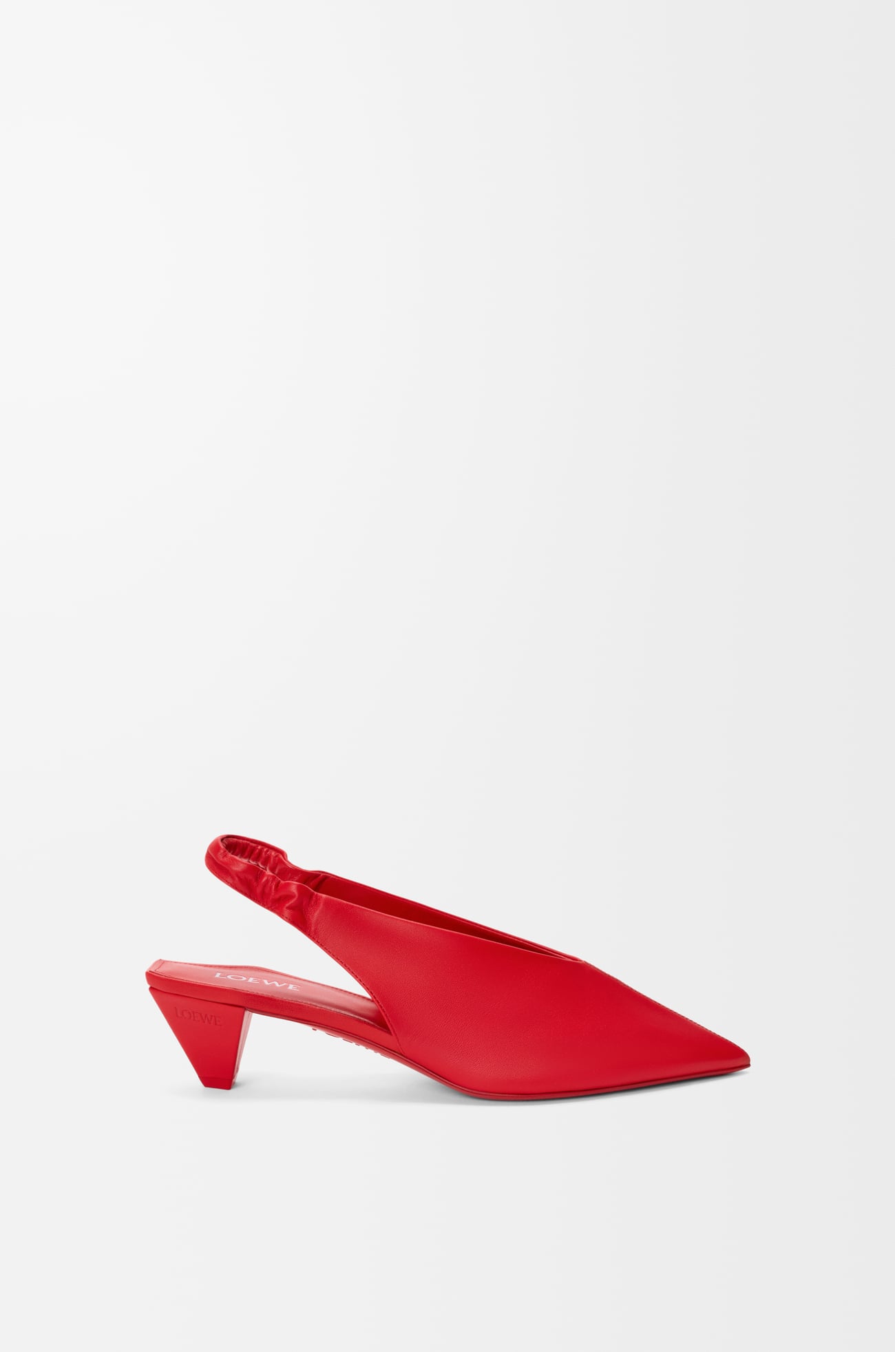 LOEWE Origami Cubic 小羊皮後繫帶鞋 紅色